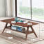 Table basse Mid-Century moderne en bois avec tablette