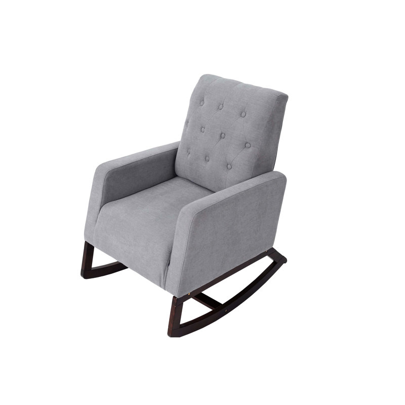 Chaise berçante gris acier avec dossier élégant