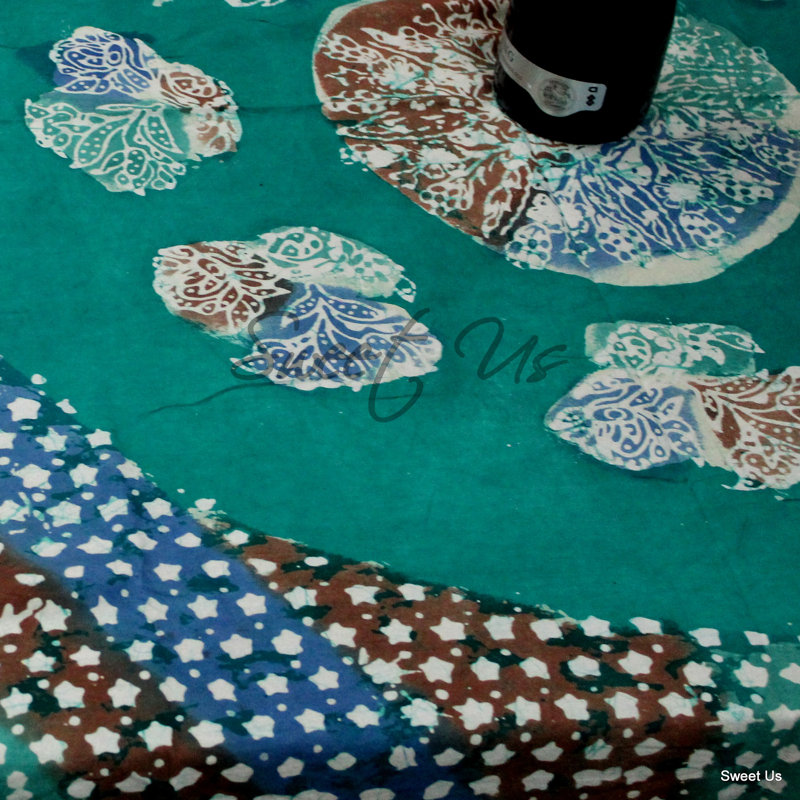 Floral 100% Cotton Tablecloth, Green
