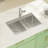 33'' L × 22'' W Workstation Drop-In Kitchen Sink, 50/50 Stainless Steel Short Divider Double Bowl Kitchen Sink with Sink Grid, Cutting Board, Colander, Strainer and Roll-up Rack