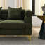 60 pouces 2 places, confort d'assise profond, conception moderne, coussins, bois massif et métal pour le salon