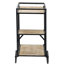 Chariot de bar de 82 x 40 x 68 cm, structure en métal noir et trois élégants rangements en bois