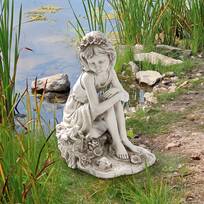 Design Toscano Tommy At The Turtle Pond Little Boy Statue - Gray