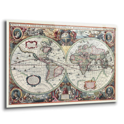 «Nova Totius Terrarum Or bis Tabula» par Hines, art mural en verre acrylique