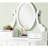 Wood Make-Up Vanity Table And Stool Unit, White - 5 Drawers For Cosmetics & Adjustable Oval Frame Mirror Pair Accessories