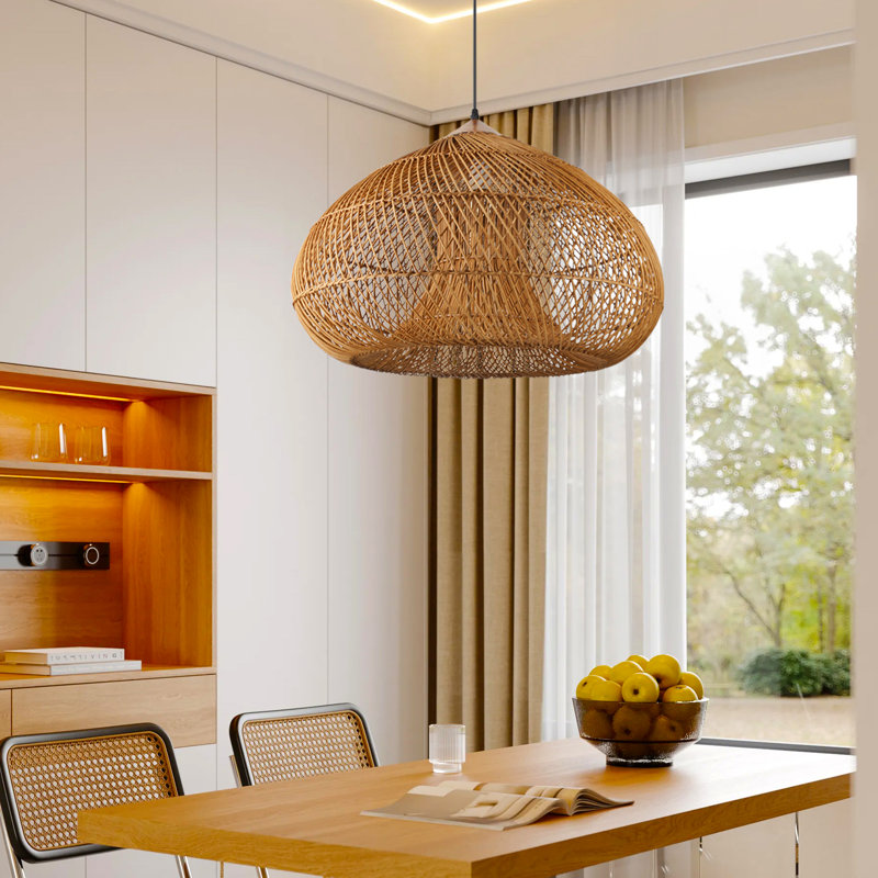 Bhatt 1 - Light Natural Dome Pendant, Brown