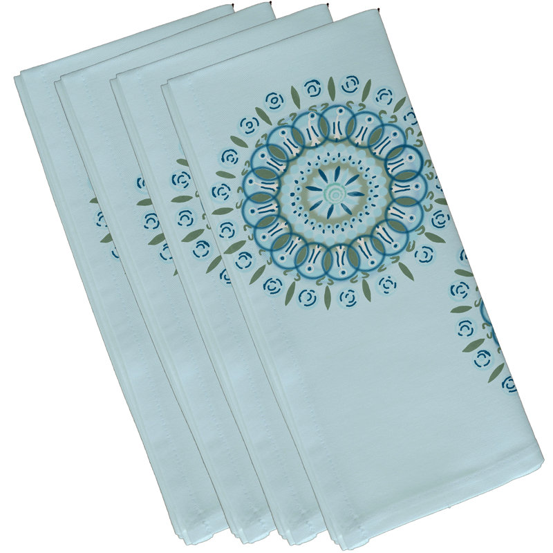 Ensemble de serviettes 4 pièces Arti, L 18 po x L 18 po, Bleu / bleu