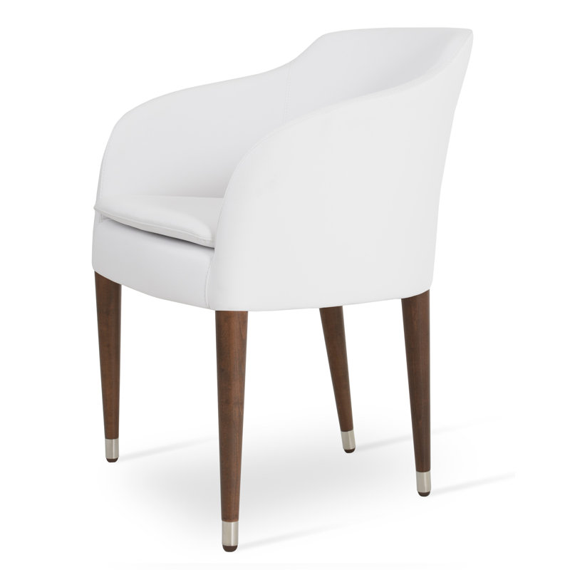 Alphine Upholstered Solid Back Dining Chair, White