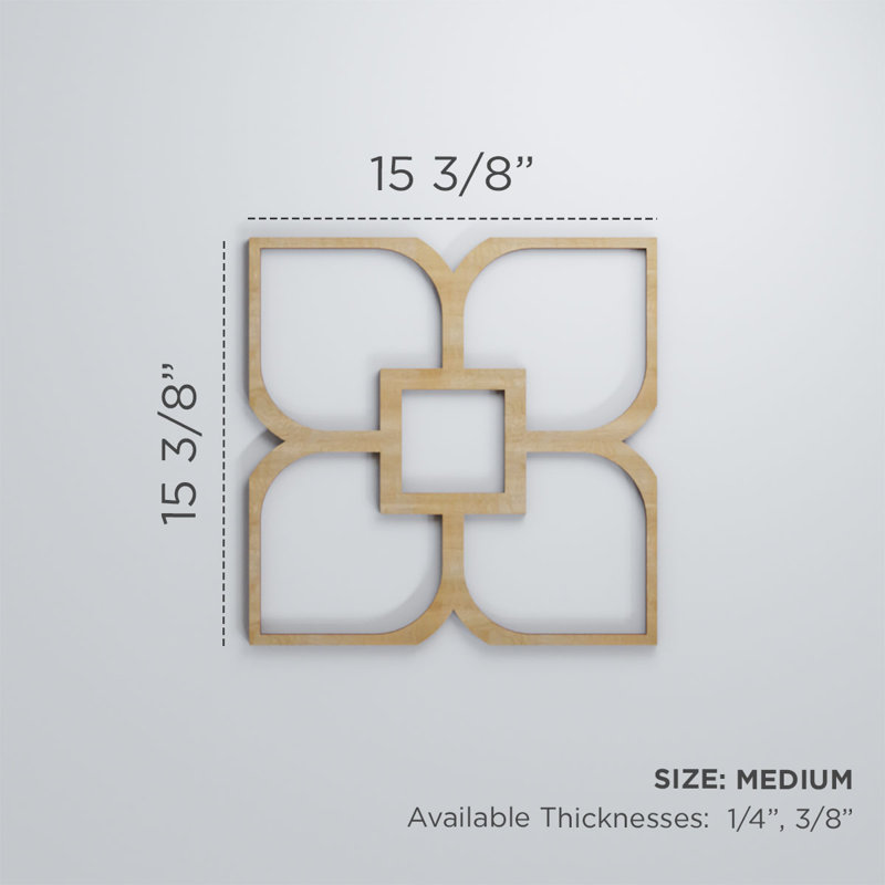 Panneaux muraux décoratifs en bois Olivia, Bois, H 15 3/8 po x l 15 3/8 po x P 1/4 po