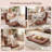 14-Position Adjustable Gaming Sofa with Soft Flannel Fabric Cover for Reading Tan-129435894
