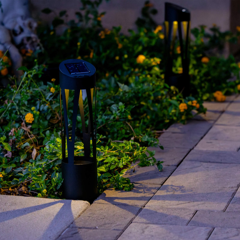 KODA Solar Sunburst Round Bollard Light 4-Pack