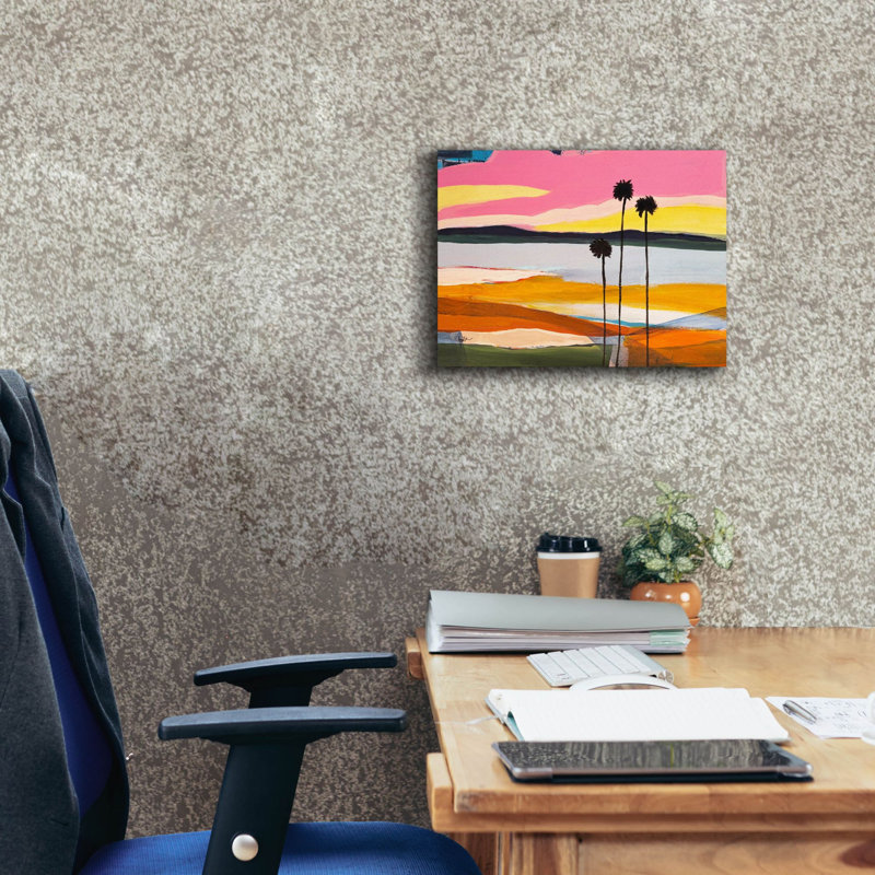  «Where The Palms Sway 1» par Jan Weiss, art mural sur toile, 16 po x 12 po, H 12 po x l 16 po