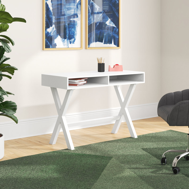 Moncrief Home Office Writing Computer Desk with Open Storage - Table Desk, White