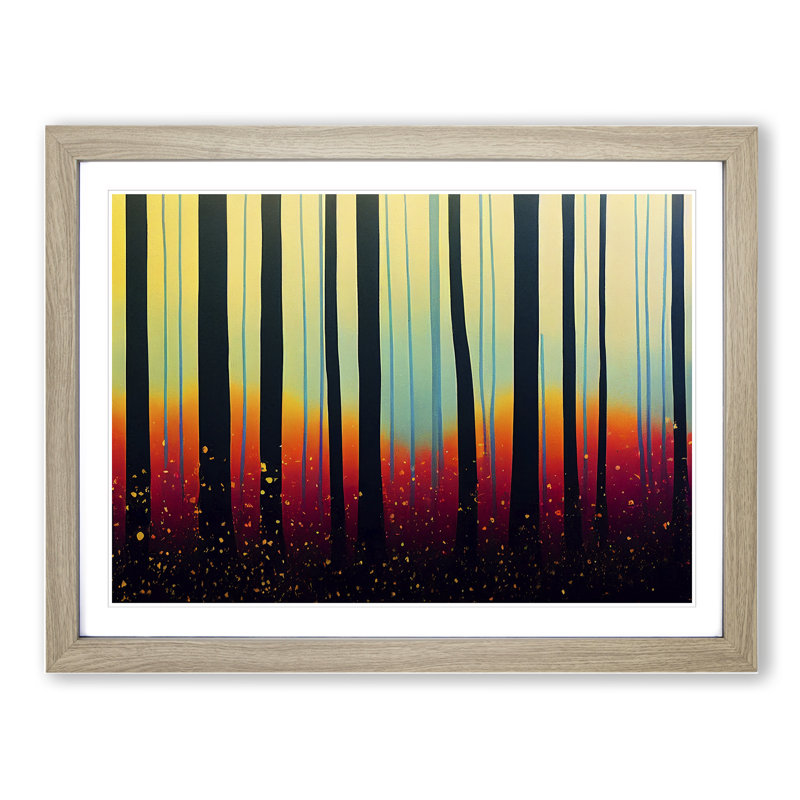 Splashed Forest Vol.5 Abstract - Framed Print, Oak Framed, 34cm H x 46cm W x 2cm D