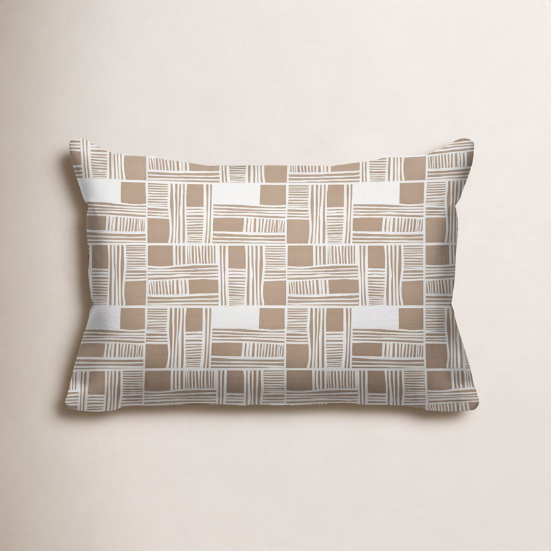 Housse et insert de coussin intérieur / extérieur Kapri, 14 po x 20 po, Beige, Rectangle