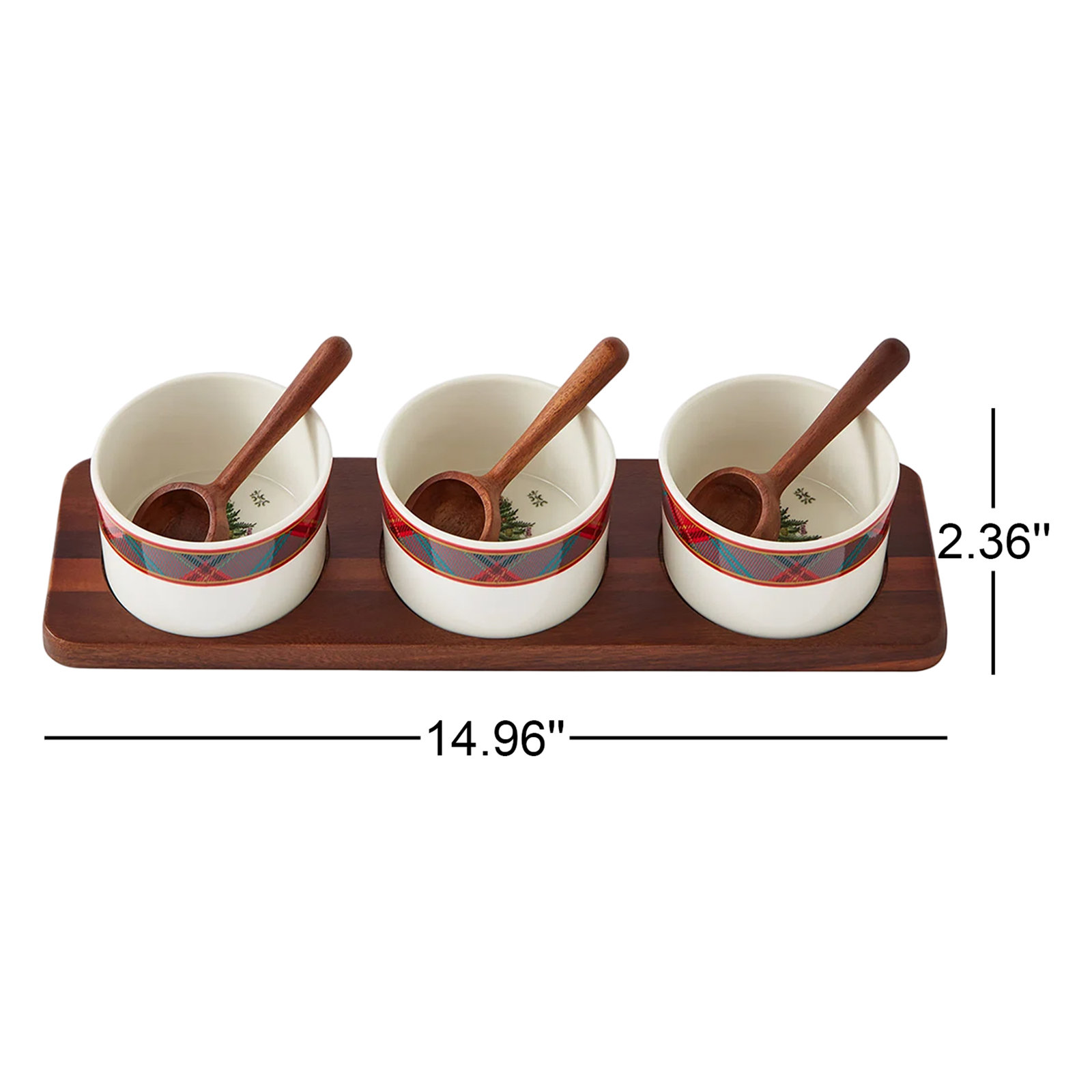 Christmas Tree Tartan Condiment Server
