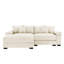 Canapé modulaire surdimensionné en forme de L 92 po Cloud, tissu en velours côtelé doux, avec méridienne, accoudoirs larges à assise profonde, conception ergonomique, 6 coussins décoratifs, assemblage facile, pour les salons, les salons