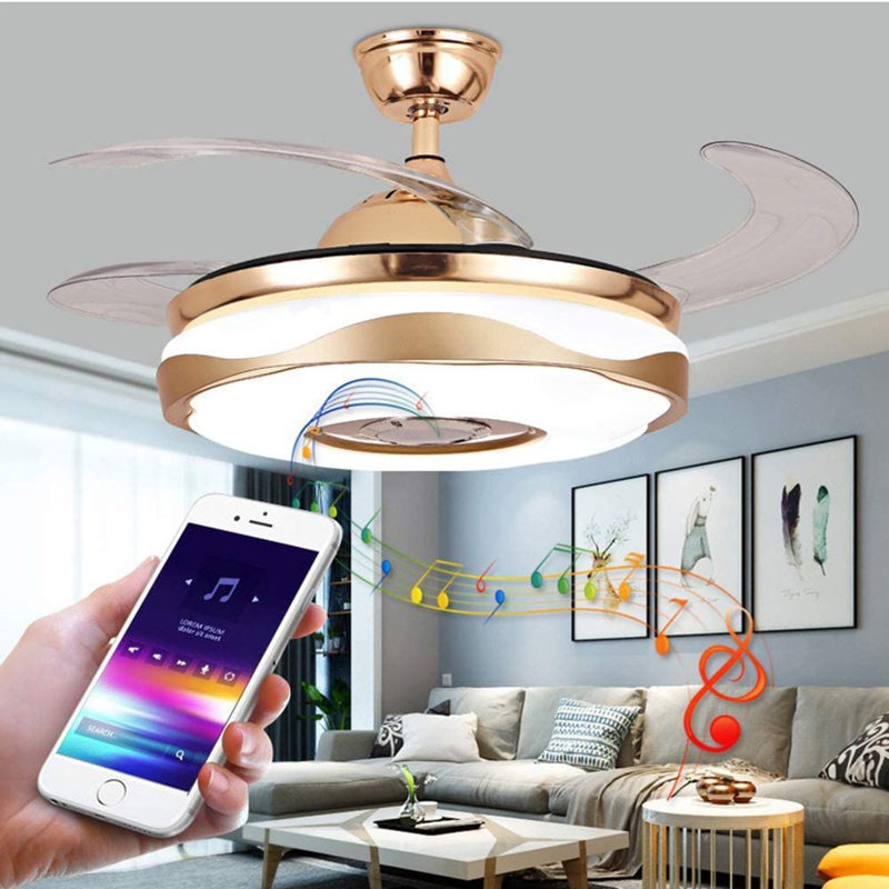 Ventilateur de plafond 36 "avec lumières DEL à intensité variable et lecteur de musique Ediany