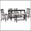 Ensemble de 6 tables de salle à manger à hauteur de comptoir avec 4 chaises et un banc pour la salle à manger-307282177