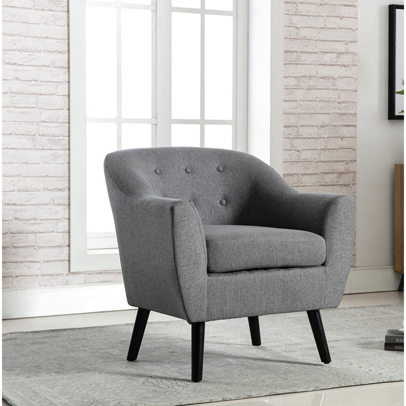 Upholstered Armchair, Dark Grey