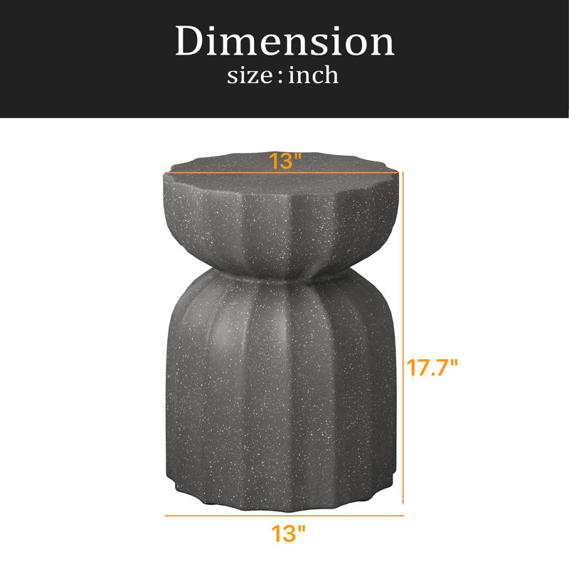 13" Modern Outdoor And Indoor Waterproof Coffee Table And Side Table Set, Durable Mgo Cement Design, Suitable For Patio, Garden, Backyard And Living Room, 2PC