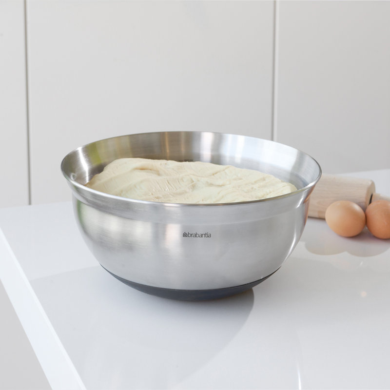 Brabantia Profile Mixing Bowl Matte Steel, 3.2 Quart (3 Liter)