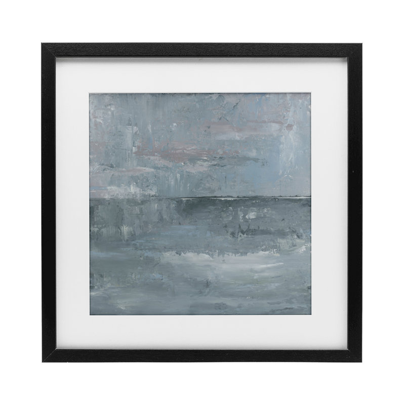 Slate Tones, reproduction abstraite encadrée sous verre, design par Kristen Dalpiaz, Cadre noir minuit, H 16 po x l 16 po