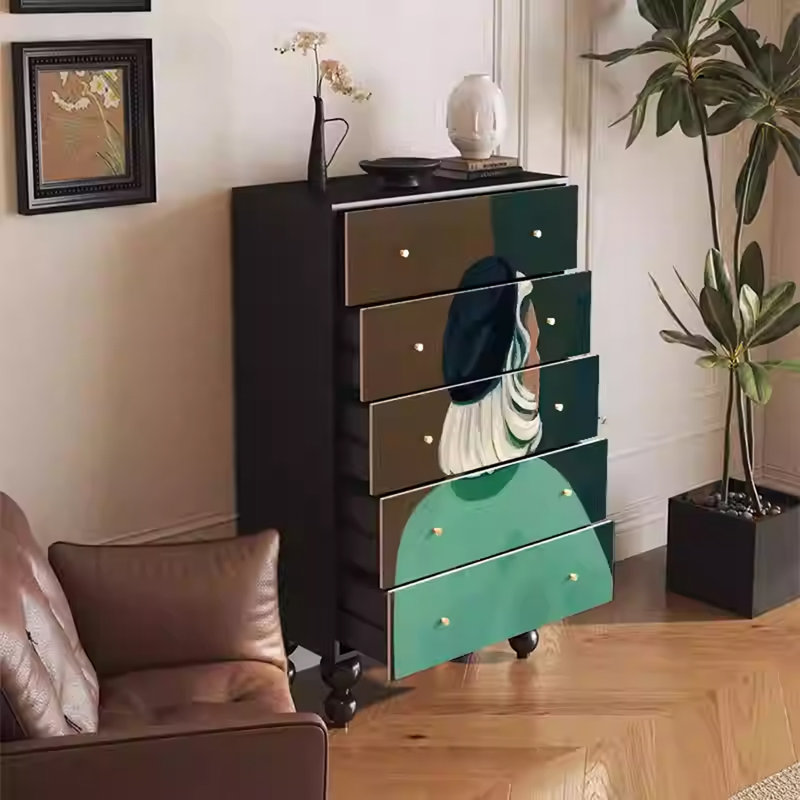 Elegant Storage Cabinet with Five Drawers