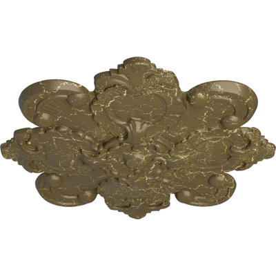 Endurathane Katheryn Ceiling Medallion, 18 1/8"OD x 1 1/4"P, Hand-Painted Mississippi Mud Crackle Finish