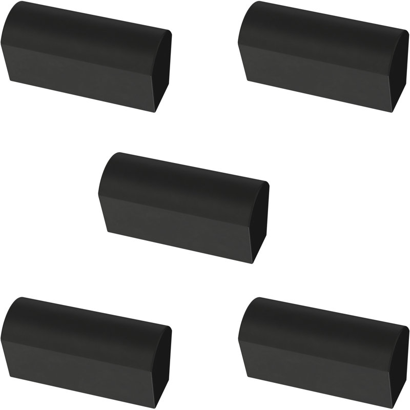 Modern Arch 1.5" Length Rectangle Knob Multipack, Flat Black