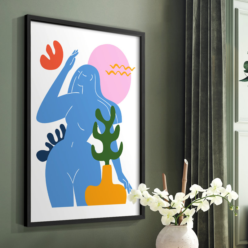 Matisse CDXLVII, reproduction encadrée - bois massif, H 20 po x l 16 po, Cadre simple noir
