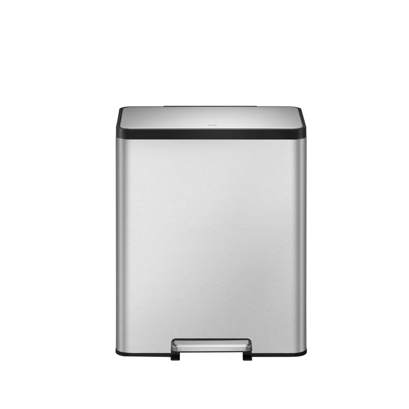 Ecocasa Recycling Bin, Stainless Steel, 60 L, 66cm H x 53cm W x 37.3cm D