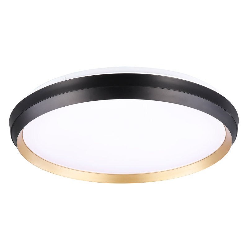 Plafonnier encastré Keuna, Or / noir mat, H 3,25 po x l 14,9 po x P 14,9 po