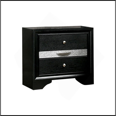 3 Drawers Wooden Nightstand With Pewter Round Knobs