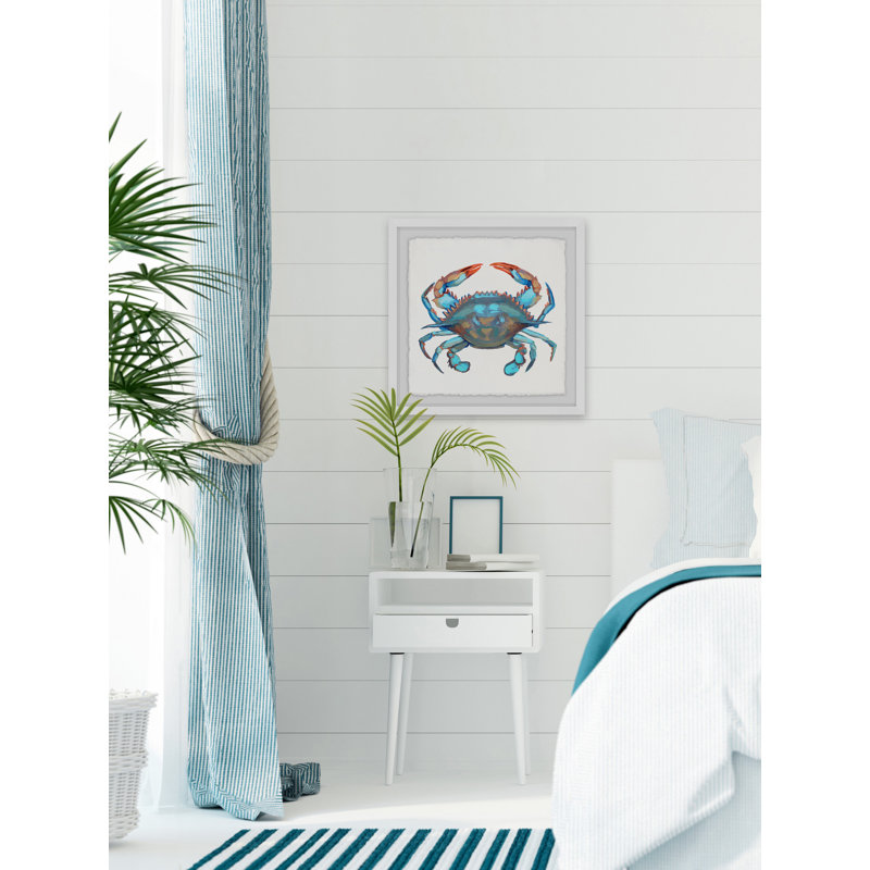 « icy blue crab crab », reproduction encadrée, H 12 po x l 12 po x P 1,5 po