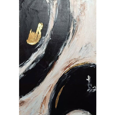 «Large Large Foil», art abstrait | Acrylique sur toile tendue avec feuille d'or | Par Vinit Pravin Mistry