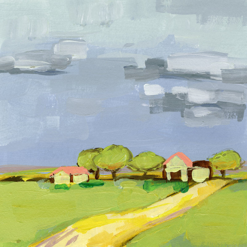 Lay Of The Land II by Melissa Wang - Wrapped Canvas Painting, 30cm H x 30cm W