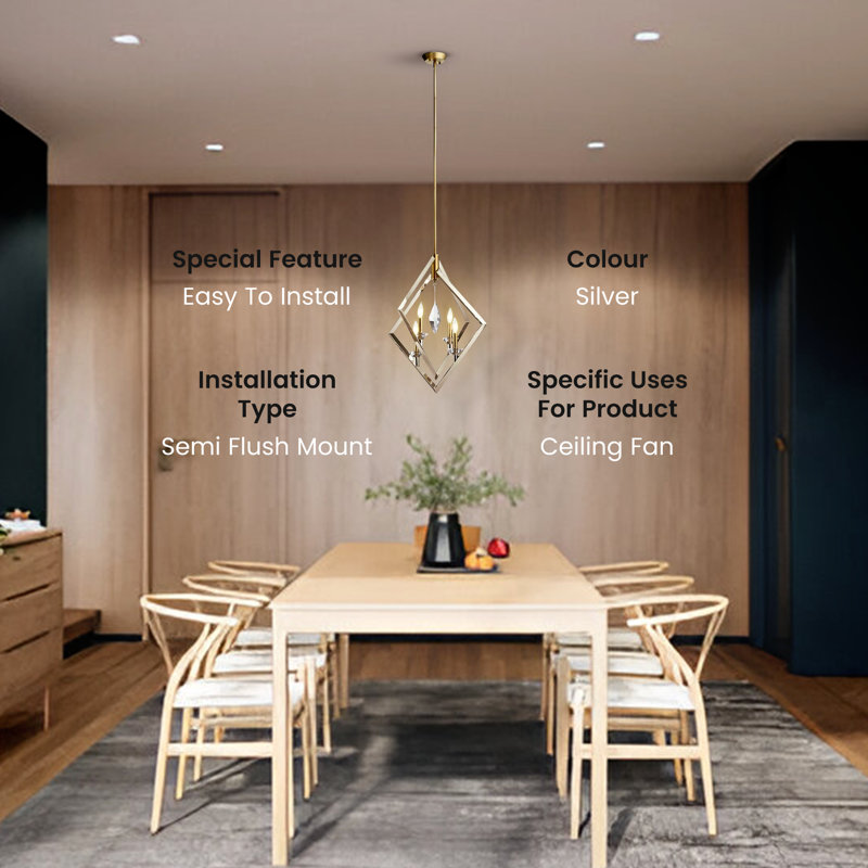 Luminaire suspendu 4 lumières Layan