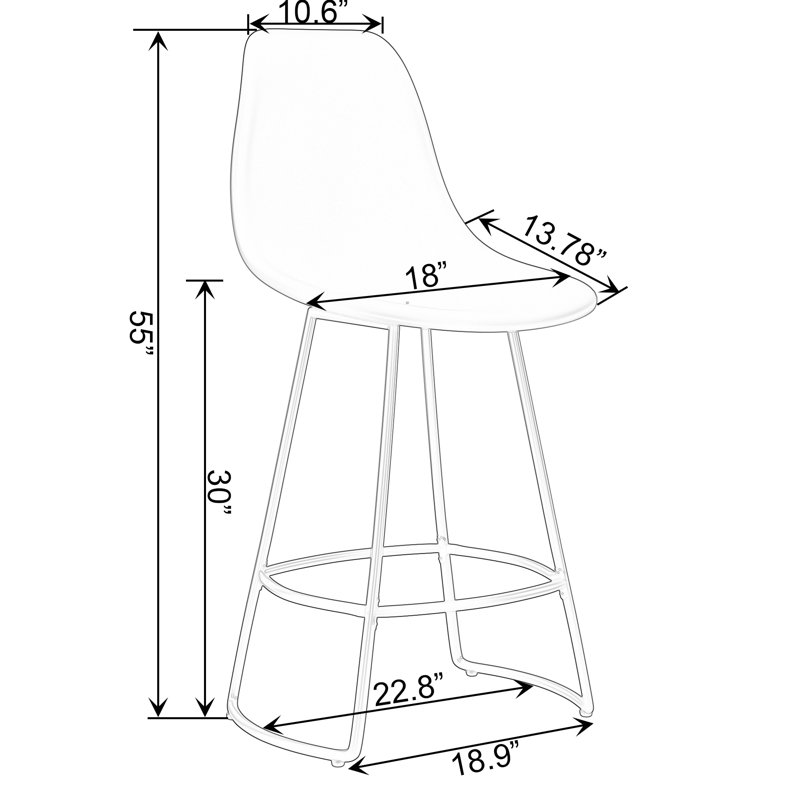 Audreigh Swivel Counter Stool with Metal Frame, Bar Stool (30" Seat Height), Black
