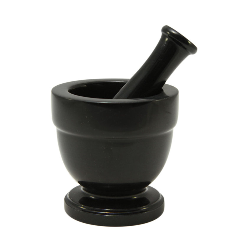 Ensemble de mortier et pilon Asclepius Designs par Marble Crafters, Noir, H 6 po x l 6 po x P 6 po