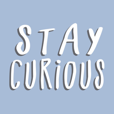 Stay Curious Blue - Wrapped Canvas Print