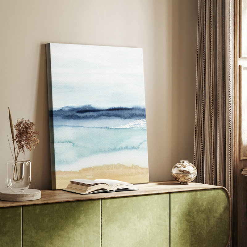 Aquarelle Ocean Horizon II - Cavas enveloppés de galerie, H 18 po x l 12 po