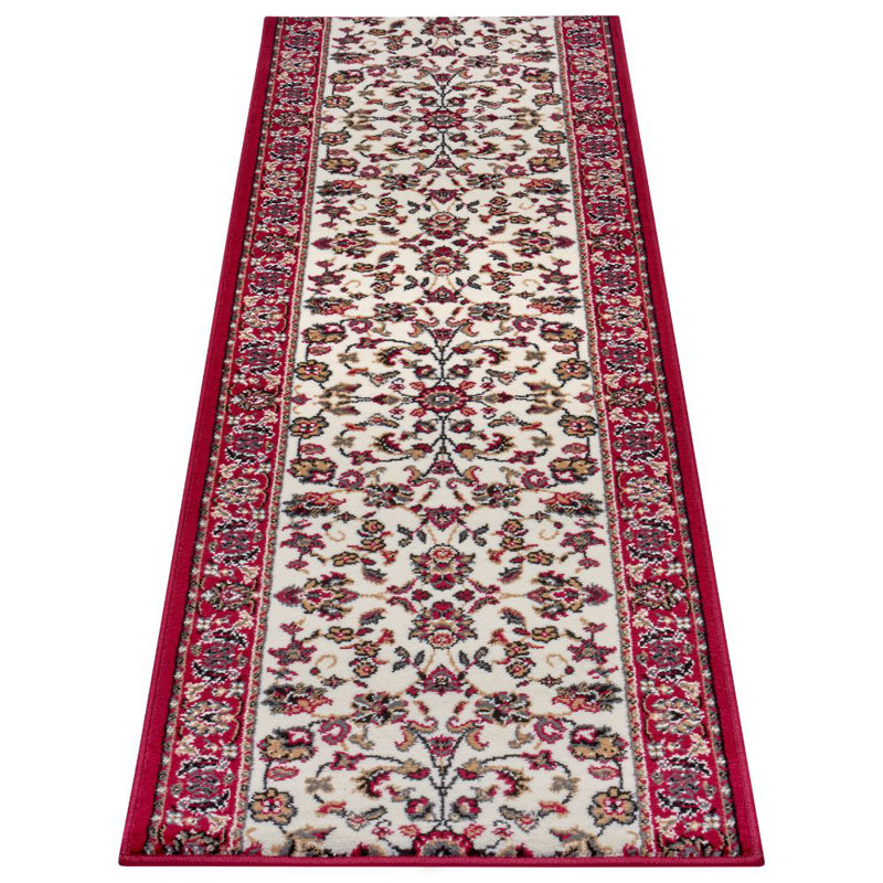 Flatweave Red/Cream Rug, Runner 80cm x 200cm