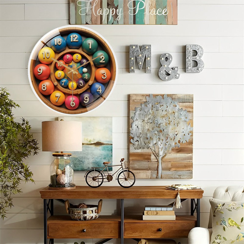 Horloge murale en bois 12 pouces