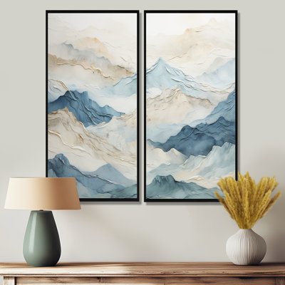 Minimalisme gris et bleu brise de montagne - Art mural traditionnel