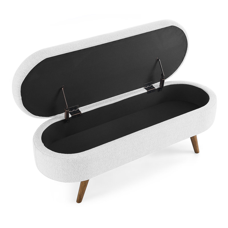 Banc de rangement repose-pieds, White