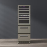 Equator Connoisseurs Club 3-Zone 84 Bottle Wine & Beverage Refrigerator, 7 LED Lights +2 Drawers 110V