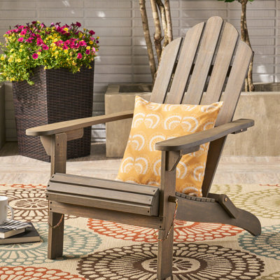 Chaise pliante en bois gris, design, résistant aux intempéries, assise inclinée, droite, inclinée, lambris emblématique, l 29,18 po x P 34,81 po, H 36,91 po pour fauteuil de détente près de la piscine, configuration d'extérieur