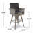 30" Outdoor Wicker Swivel Barstool With Water Resistant Cushion, Mixed Black And Dark Grey