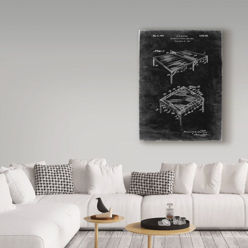 «Man Ping Pong Table» par Manilo, reproduction d'art sur toile tendue, H 19 po x l 14 po